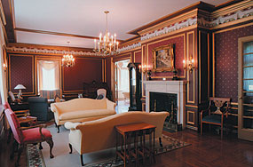 Hobart Manor white couches