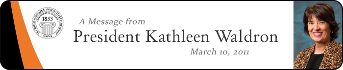 President's message March 10, 2011