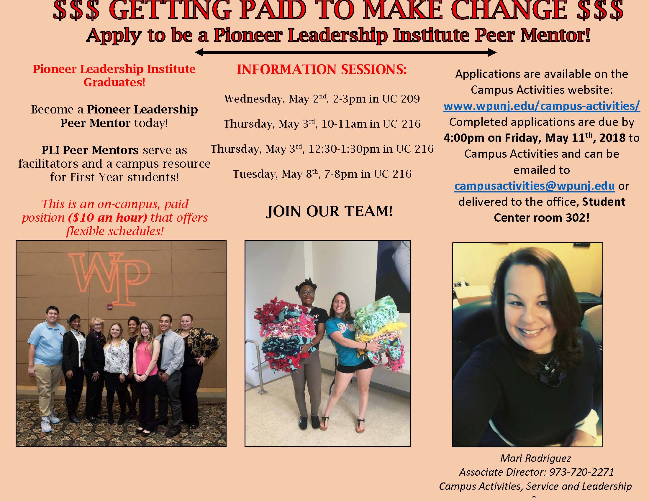 pioneer leadership institute william paterson university mentor recruitment flyer