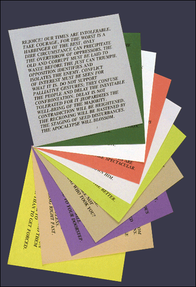 "Black Book Posters (Inflamatory Essay Series)" 1979 10 x10", Jenny Holzer