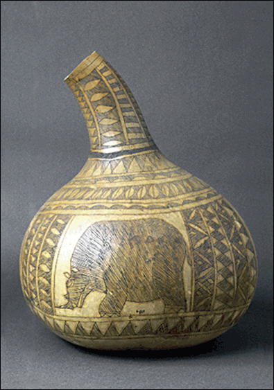 "Large Gourd With Exterior Carving" Kikuku People, Kenya