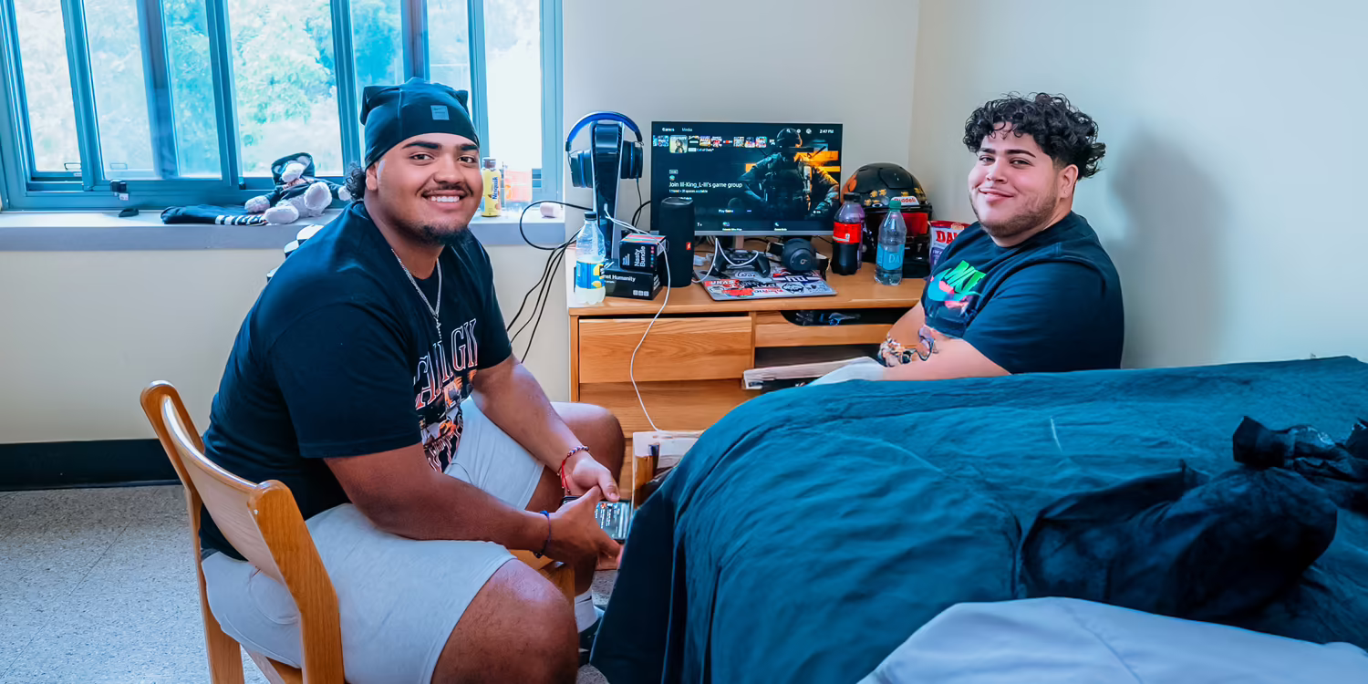 Students in their dorm room