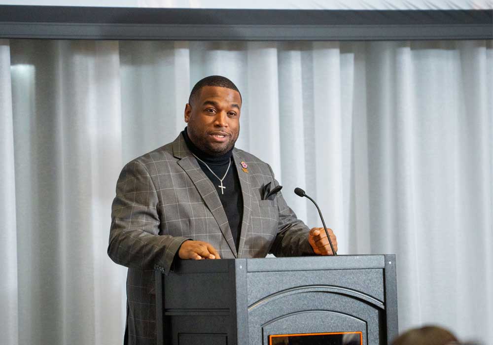 Jevon “JV” Morgan ’15, MA ’17 speaking