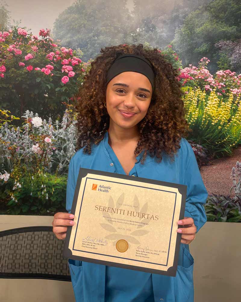 Sereniti Huertas during her nurse externship at Chilton Medical Center