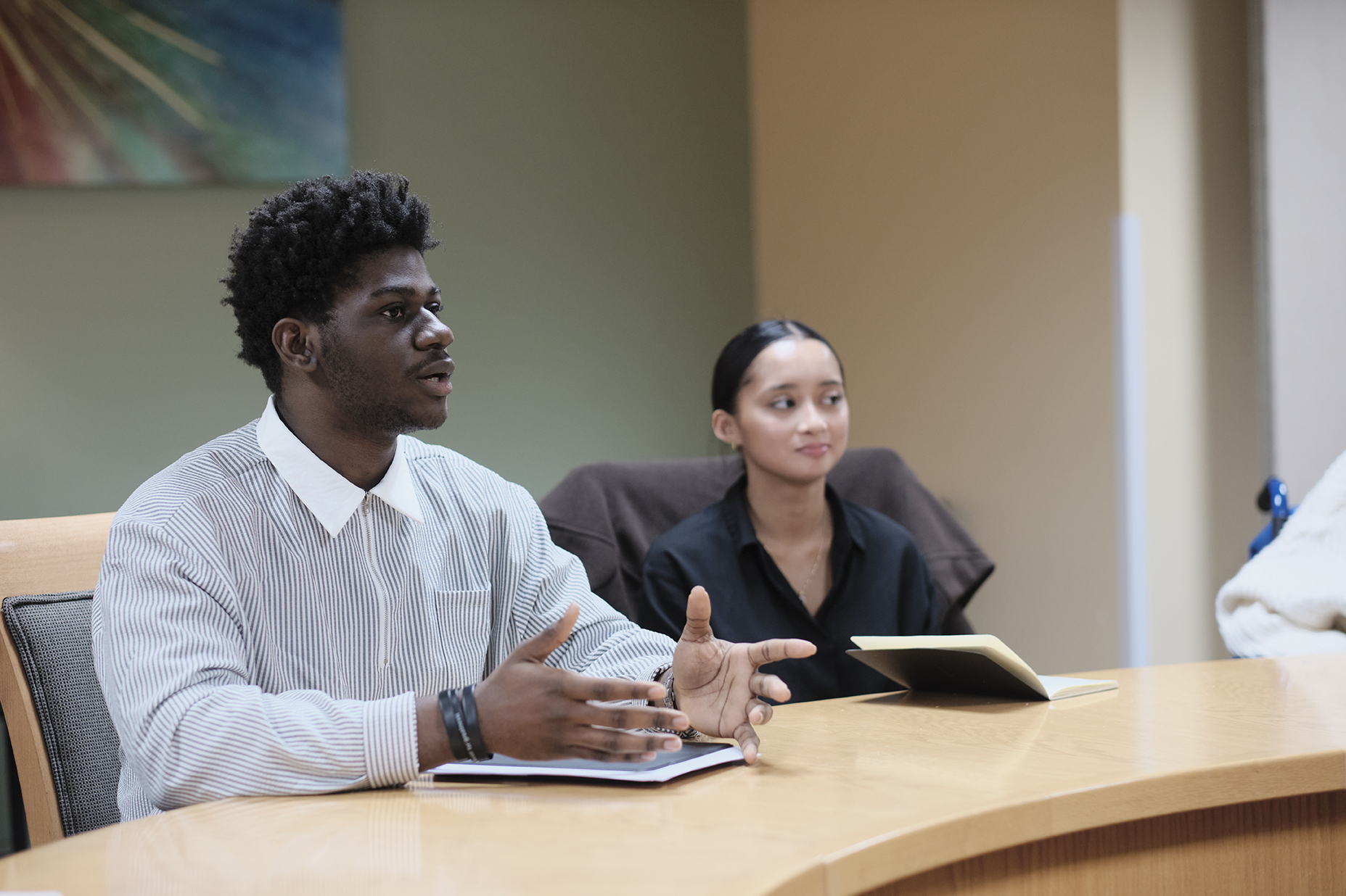 William Paterson students participating in a roundtable discussion