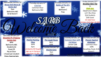SAPB Welcome Back Week