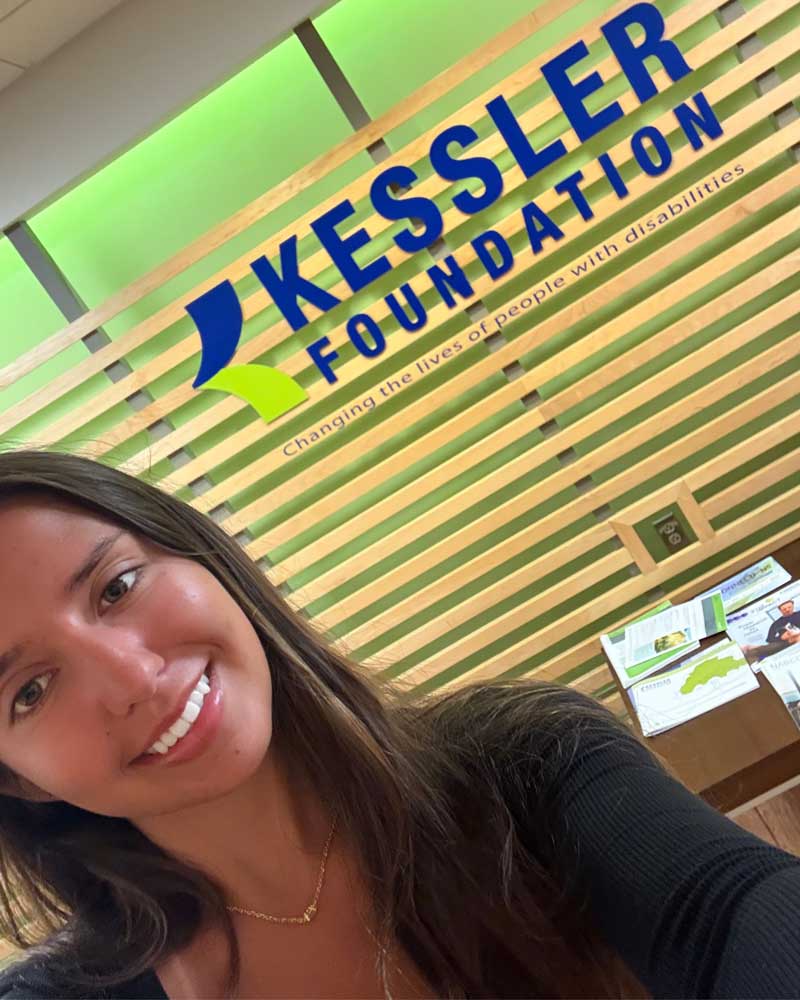 Rory Stansfield during her internship at Kessler Foundation