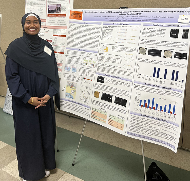 Zubayeda Uddin presenting research at William Paterson University's Undergraduate Research Symposium