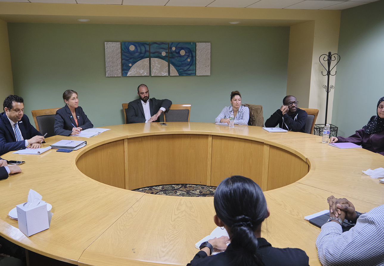 Secretary Chaly meeting with William Paterson students
