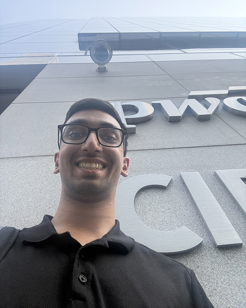 Maher Alidina during his internship at PwC