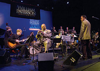 Clark Terry sits in with students